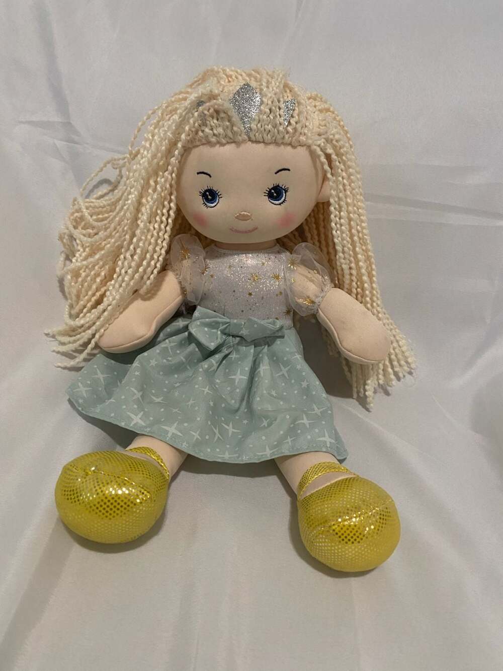 Girls Princess Doll with Blonde Braided Hair